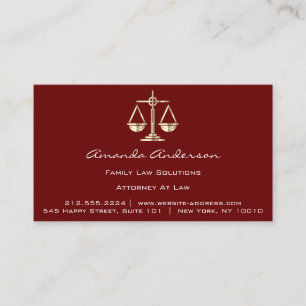 Tarjeta De Visita Personalizado de abogados de la escala de oro de B