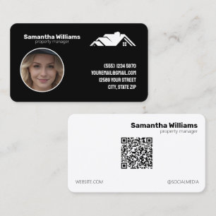 Tarjeta De Visita Personalizado de administración de propiedades QR 