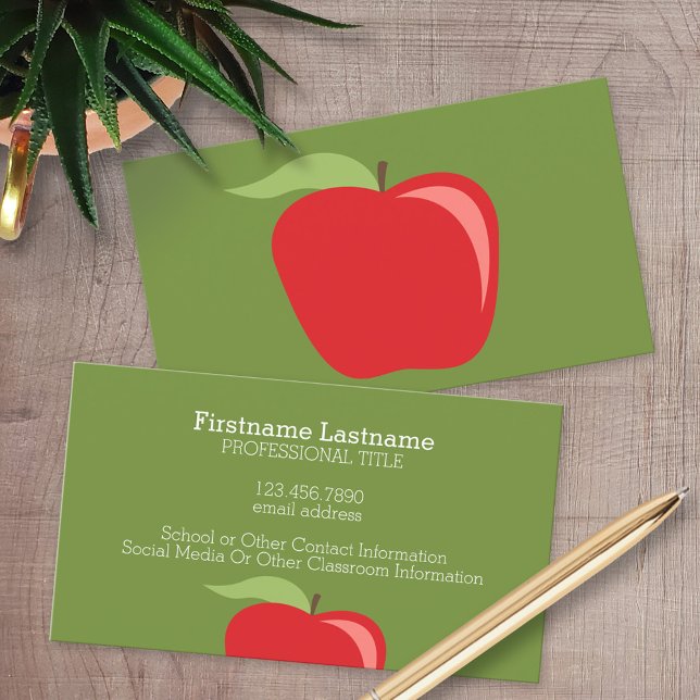Tarjeta De Visita Personalizado de Apple con Apple moderna (Custom Printed Business Cards)