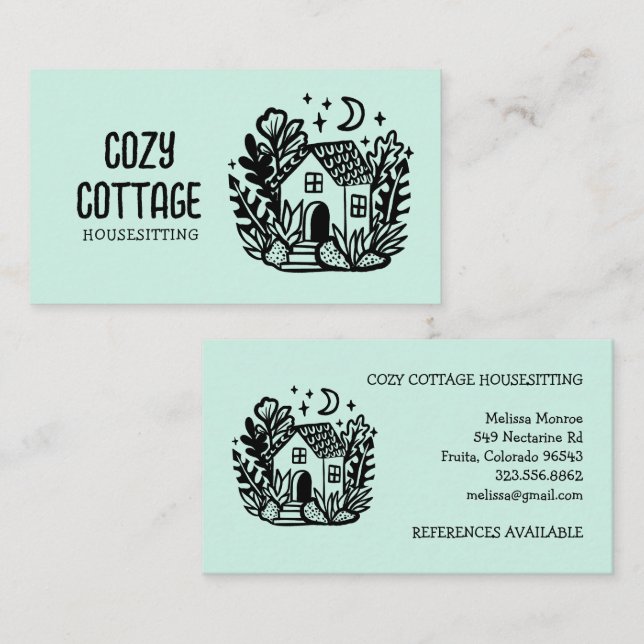 Tarjeta De Visita Personalizado de artesanía casera Petsitter Home C (Anverso / Reverso)
