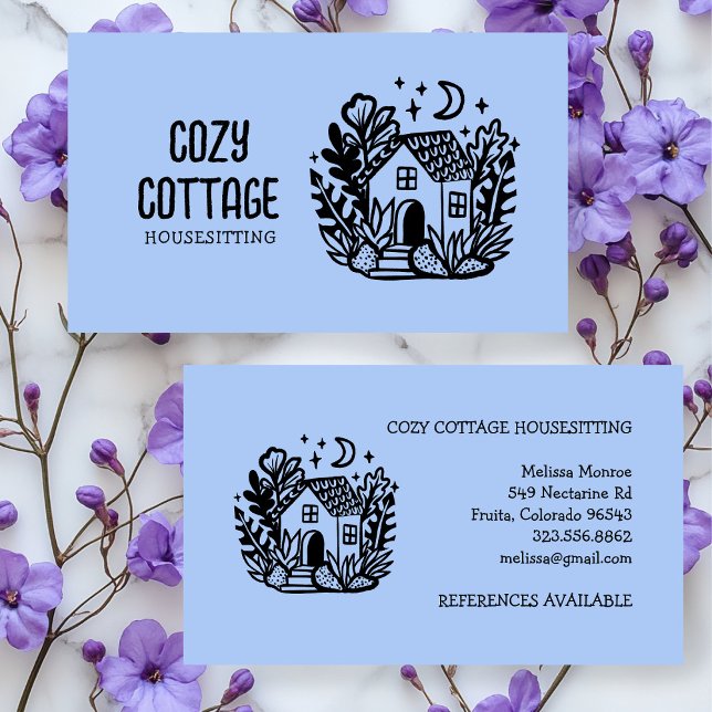 Tarjeta De Visita Personalizado de artesanía casera Petsitter Home C (Housesitter Petsitter Home Cute Cottage Art Custom Business Card
)