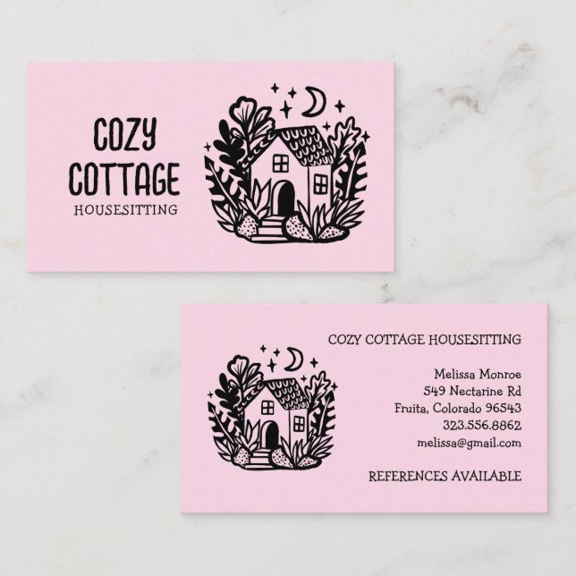 Tarjeta De Visita Personalizado de artesanía casera Petsitter Home C (Anverso / Reverso)