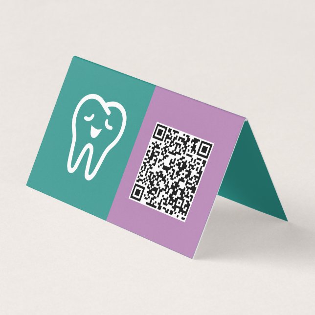 Tarjeta De Visita Personalizado de Atención Dental QR (Anverso)