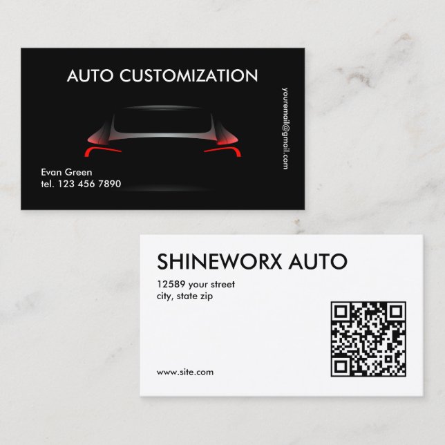 Tarjeta De Visita Personalizado de auto de personalización automátic (Anverso / Reverso)