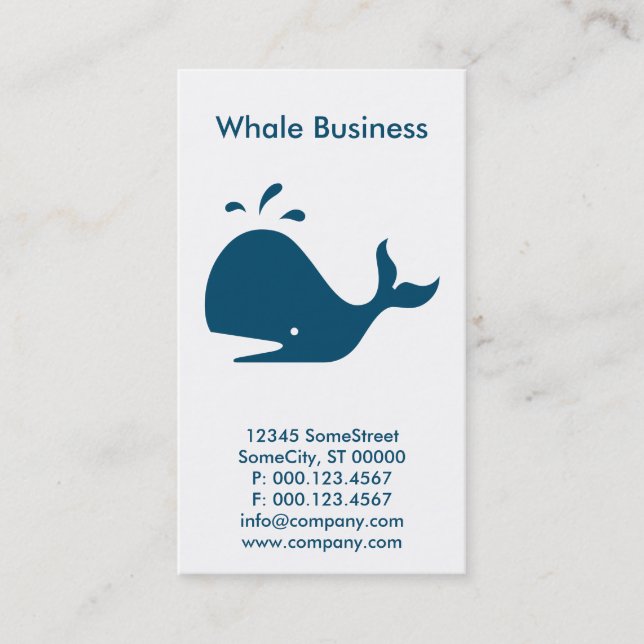 Tarjeta De Visita personalizado de ballenas (Anverso)