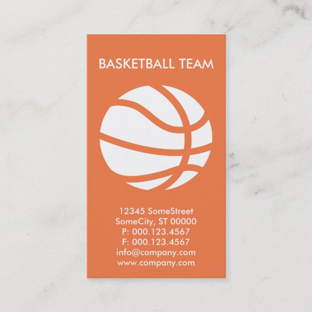 Tarjeta De Visita personalizado de baloncesto (Anverso)