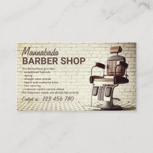 Tarjeta De Visita Personalizado de barbería retro fotográfico