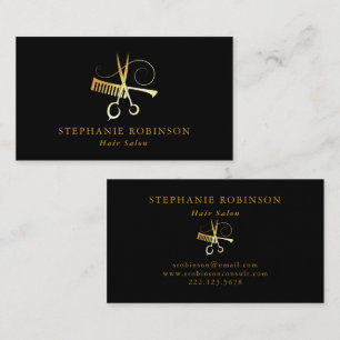Tarjeta De Visita Personalizado de Barras de Guión Dorado Hair Styli