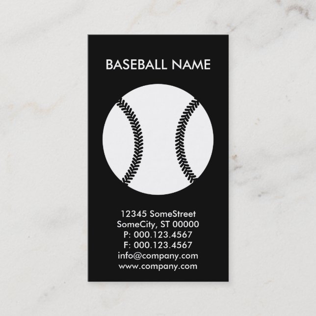 Tarjeta De Visita personalizado de béisbol (Anverso)
