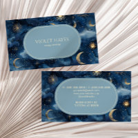 Personalizado de Blue Gold Celestial Moon Sun Star