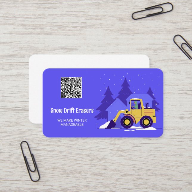 Tarjeta De Visita Personalizado de brillo de desmontaje de nieve QR (Anverso/Reverso In Situ)