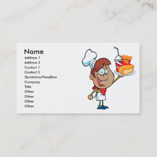 Tarjeta De Visita personalizado de camarero de comida rápida