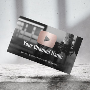 Tarjeta De Visita Personalizado de canal de Youtube Rosa de foto de