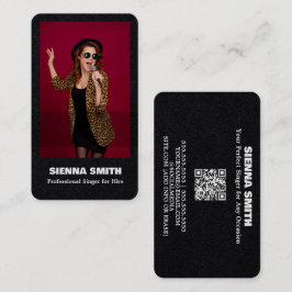 Tarjeta De Visita Personalizado de cantante profesional QR Premium