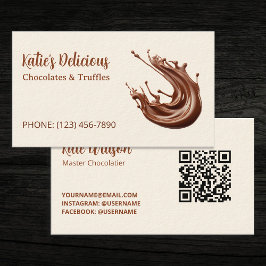 Tarjeta De Visita Personalizado de chocolate maestro QR