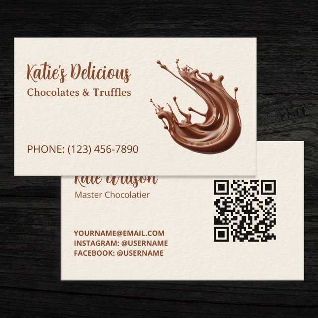 Tarjeta De Visita Personalizado de chocolate maestro QR (Master Chocolatier Custom QR Business Cards)