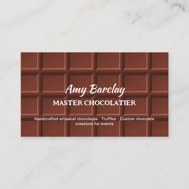 Tarjeta De Visita Personalizado de chocolate QR (Anverso)