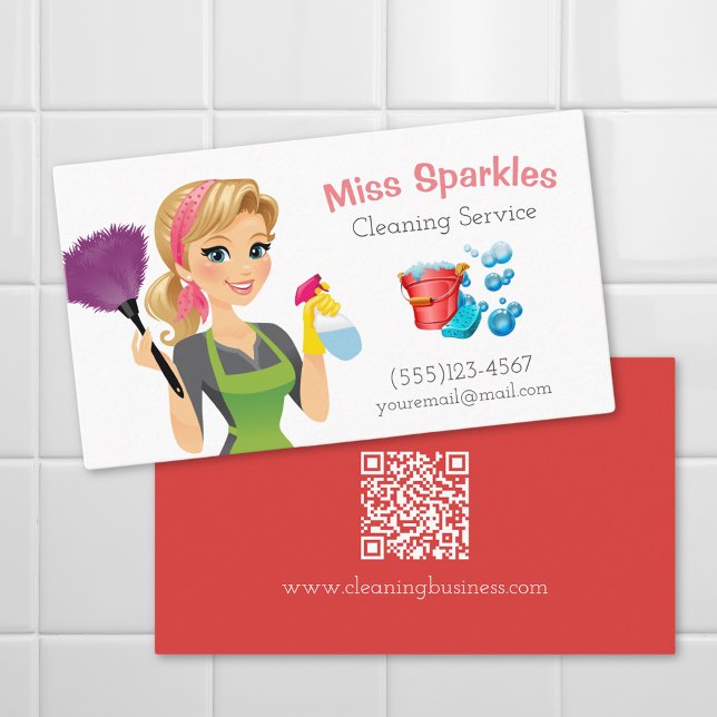 Tarjeta De Visita Personalizado de clase media Servicio de limpieza  (Subido por el creador)