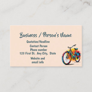 Tarjeta De Visita Personalizado de clases de ciclismo de bicicleta