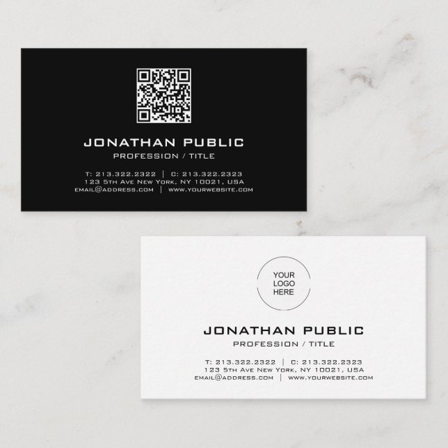 Tarjeta De Visita Personalizado de código de barras elegante de plan (Anverso / Reverso)
