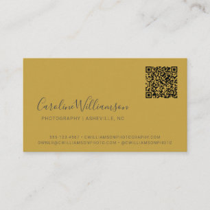 Tarjeta De Visita Personalizado de código QR de escritura gris amari