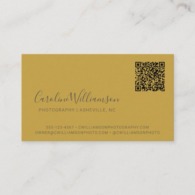 Tarjeta De Visita Personalizado de código QR de escritura gris amari (Anverso)