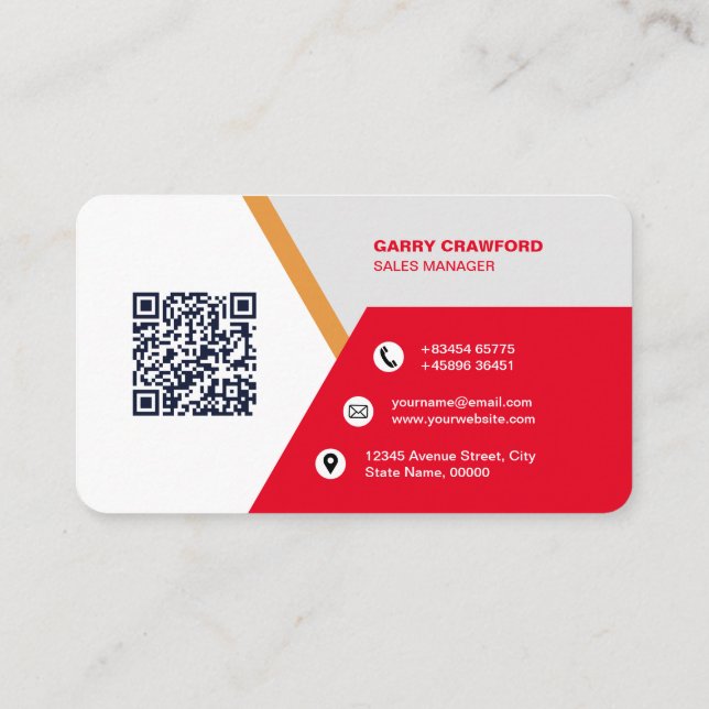Tarjeta De Visita Personalizado de código QR moderno profesional per (Reverso)