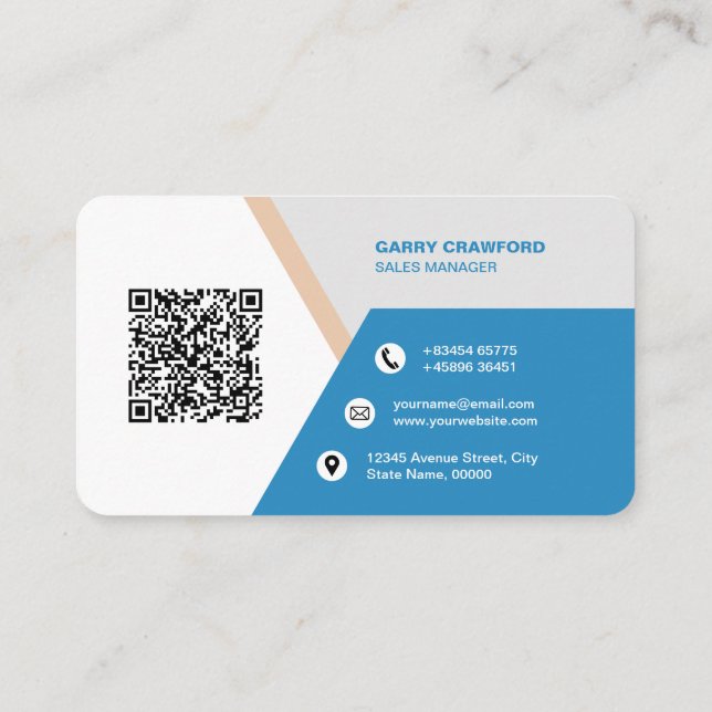 Tarjeta De Visita Personalizado de código QR moderno profesional per (Reverso)