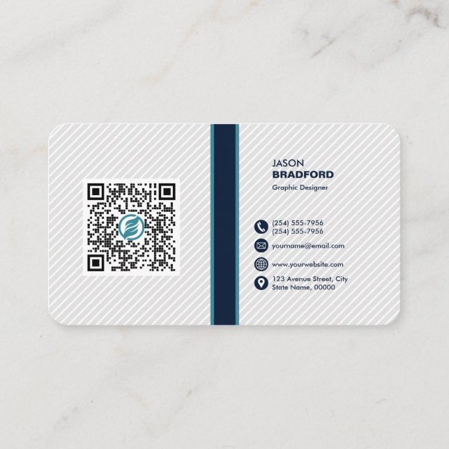 Tarjeta De Visita Personalizado de código QR moderno profesional per (Reverso)