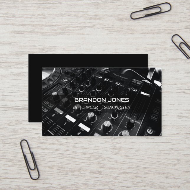 Tarjeta De Visita PERSONALIZADO de consola DJ Professional (Anverso/Reverso In Situ)