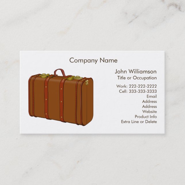 Tarjeta De Visita Personalizado de cuero del tema del viaje de la (Anverso)