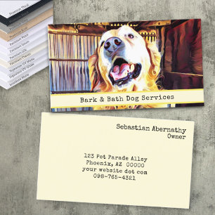 Tarjeta De Visita Personalizado de Cuidado Animal Foto Golden Retrie