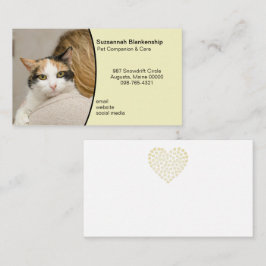 Tarjeta De Visita Personalizado de cuidado animal Foto Pastel fondo