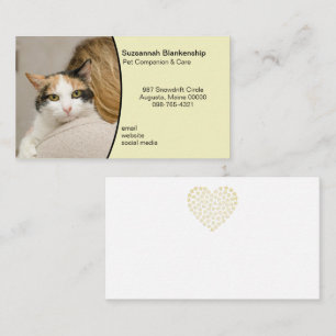 Tarjeta De Visita Personalizado de cuidado animal Foto Pastel fondo 