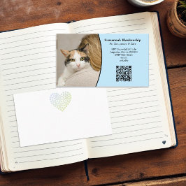 Tarjeta De Visita Personalizado de cuidado de mascotas Código QR y f