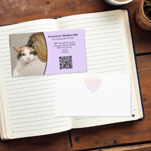 Tarjeta De Visita Personalizado de cuidado de mascotas Código QR y f