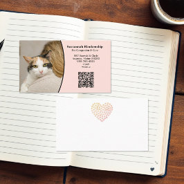 Tarjeta De Visita Personalizado de cuidado de mascotas Código QR y f