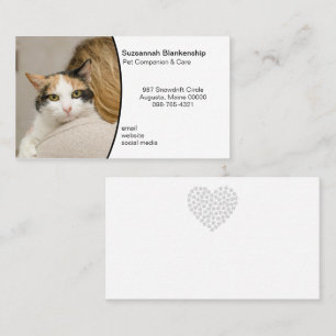 Tarjeta De Visita Personalizado De Cuidado De Mascotas Foto De Fondo