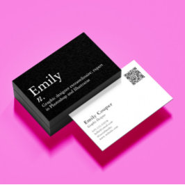 Tarjeta De Visita Personalizado de definición de nombre simple moder