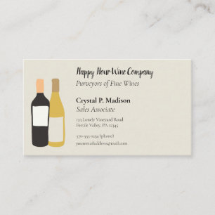 Tarjeta De Visita Personalizado de degustación de vinos de viñedos W