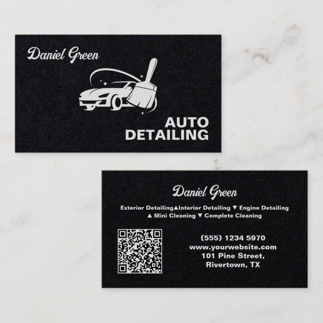 Tarjeta De Visita Personalizado de desalojo de coches QR Premium (Anverso / Reverso)