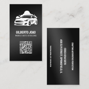 Tarjeta De Visita Personalizado de Detailer de Auto Móvil QR