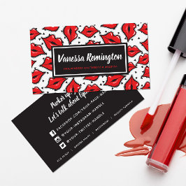 Tarjeta De Visita Personalizado de distribuidor de labios rojos beso