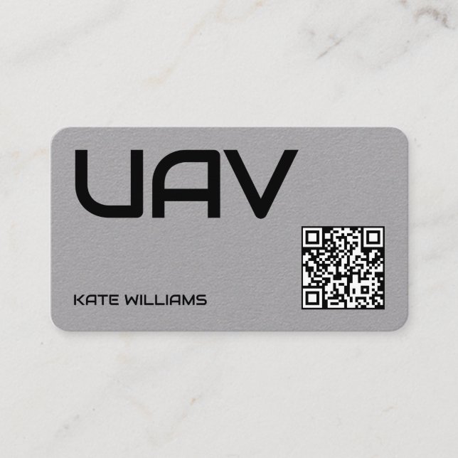 Tarjeta De Visita Personalizado de drones UAV QR (Anverso)