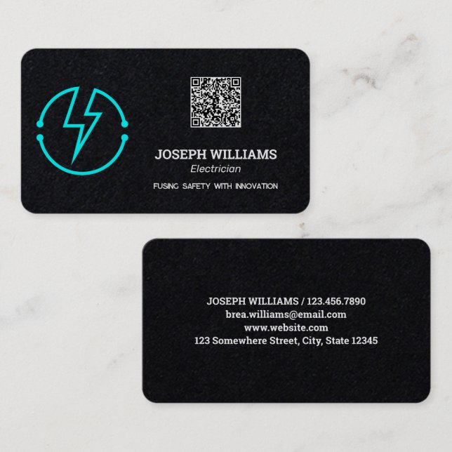 Tarjeta De Visita Personalizado de electricidad QR (Anverso / Reverso)