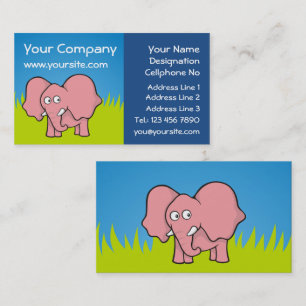 Tarjeta De Visita Personalizado de elefantes rosados