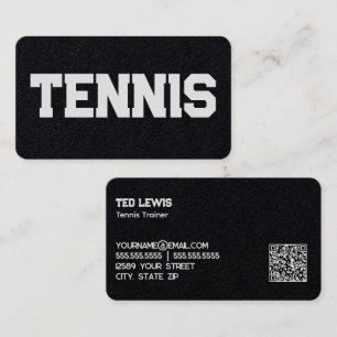 Tarjeta De Visita Personalizado de entrenador de tenis QR