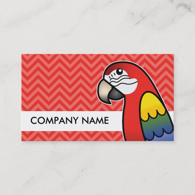 Tarjeta De Visita Personalizado de escarlata Macaw Parrot Bird (Anverso)