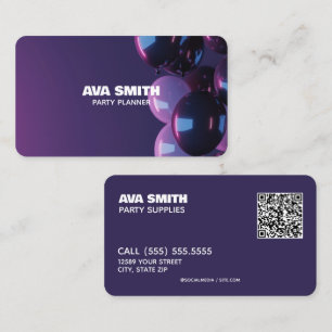 Tarjeta De Visita 🎈 🎁 Personalizado de Fiesta de globos QR