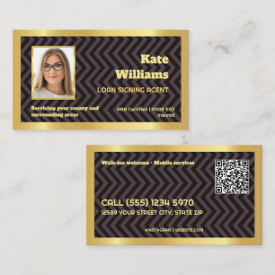 Tarjeta De Visita personalizado de firma de préstamo notarial 🏛️ QR